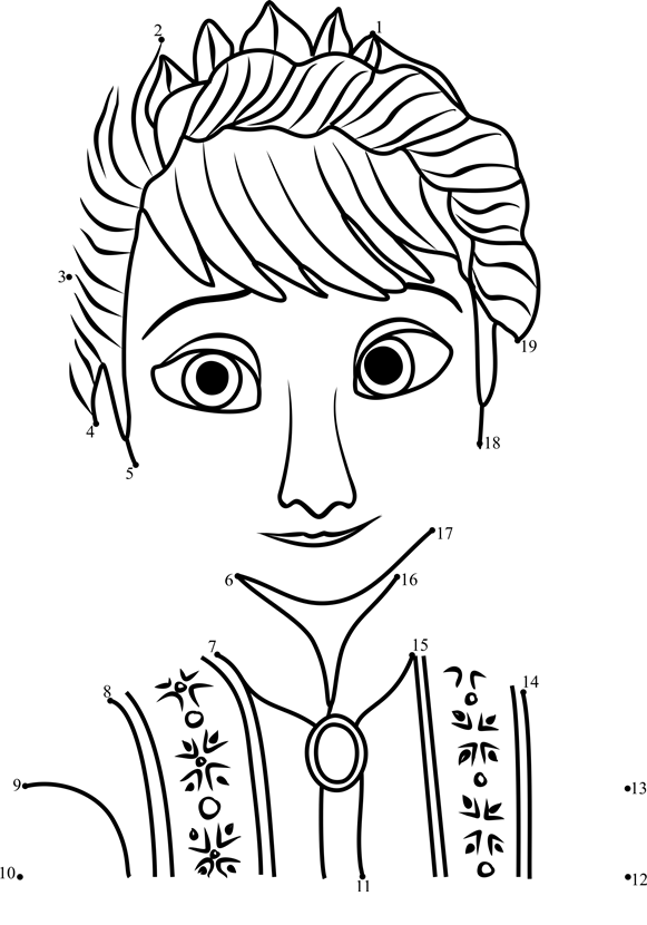 Queen-Of-Arendelle-Frozen-Dot-To-Dot printable dot to dot worksheet