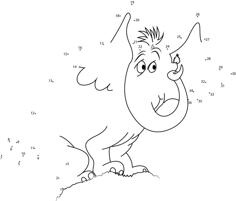 Funny-Horton-Dot-To-Dot printable dot to dot worksheet