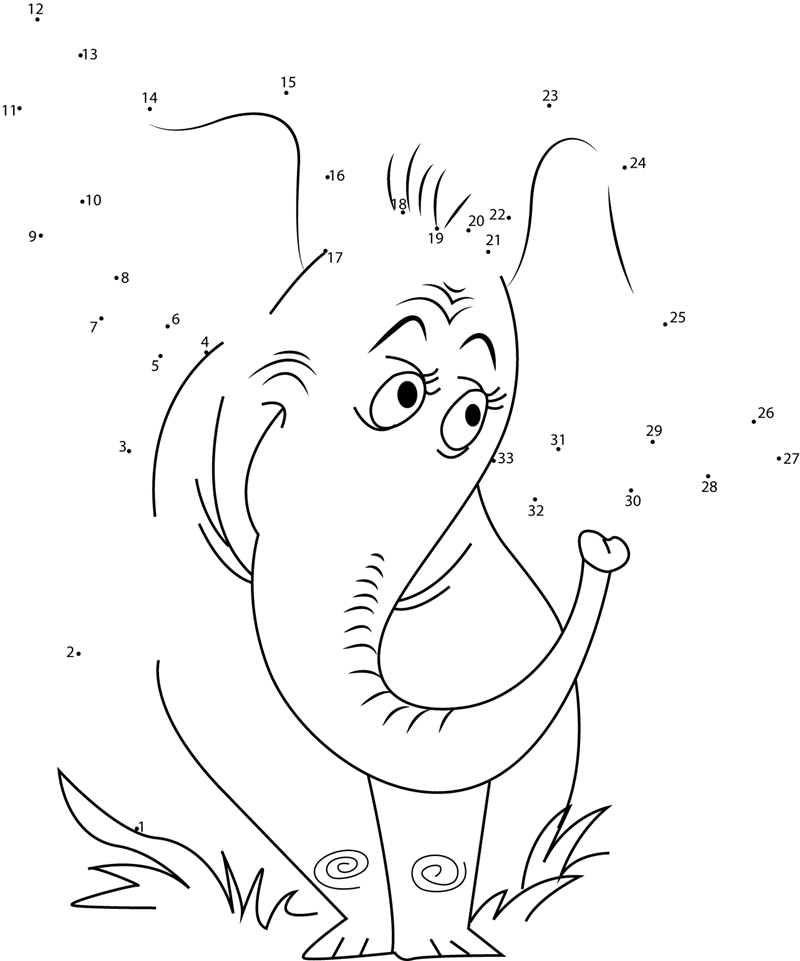 Horton-Hears-Dot-To-Dot printable dot to dot worksheet