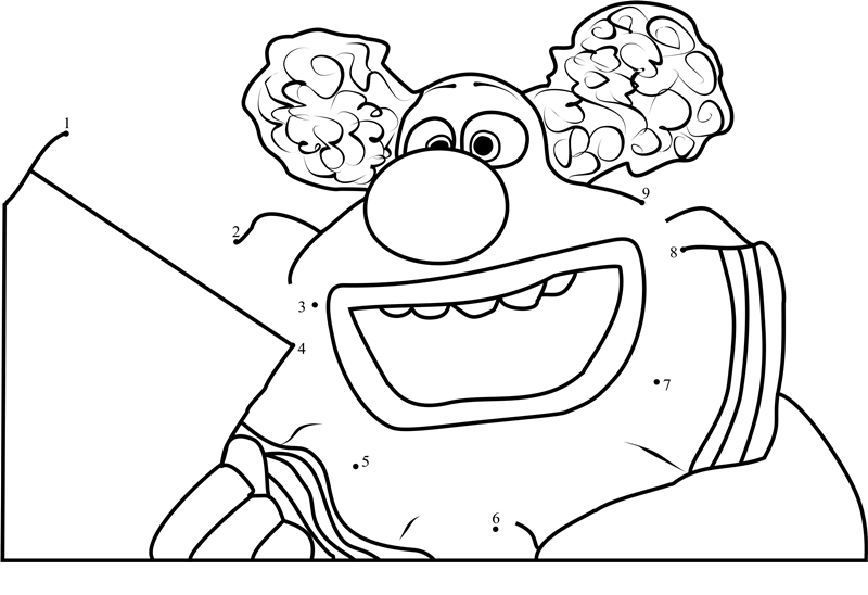 Inside-Out-Jangles-The-Clown-Dot-To-Dot printable dot to dot worksheet