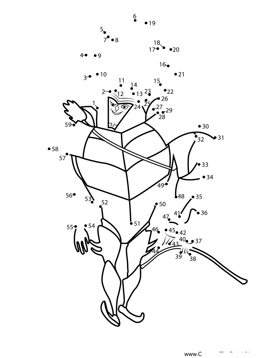 Beetle-Archer-Warrior-Kubo-And-The-Two-Strings printable dot to dot worksheet