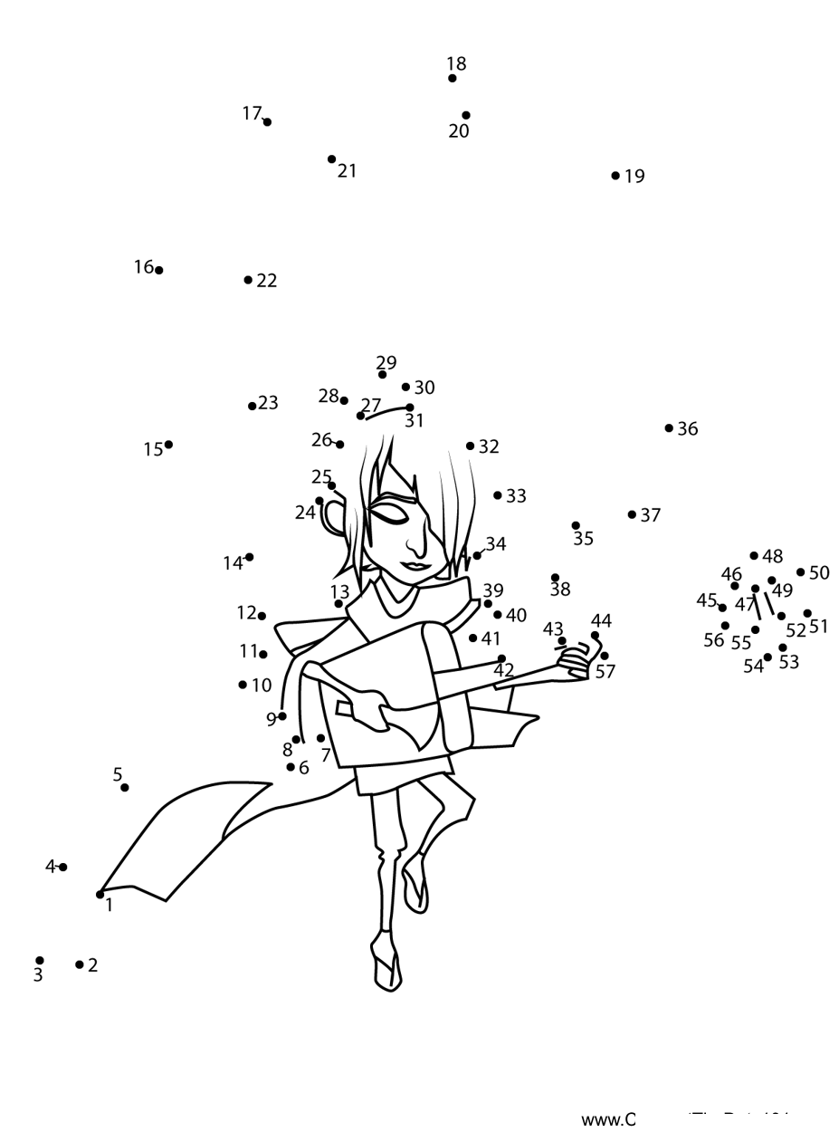 Kubo-Playing-Gitar-Kubo-And-The-Two-Strings printable dot to dot worksheet