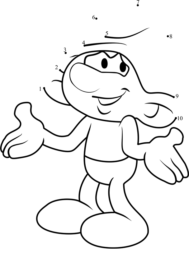 Clumsy-Smurf-From-Smurfs---The-Lost-Village-Dot-To-Dot printable dot to dot worksheet