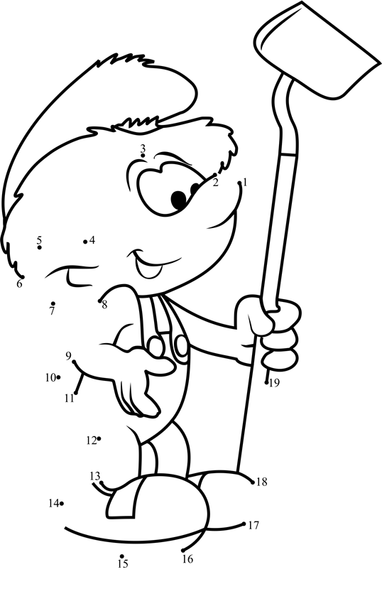 Farmer-Smurf-From-Smurfs---The-Lost-Village-Dot-To-Dot printable dot to dot worksheet