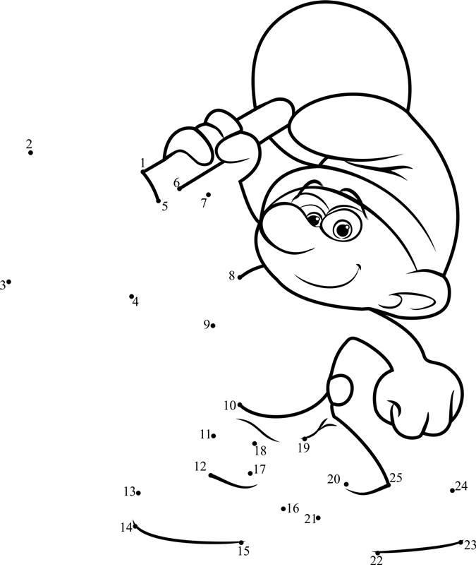 Hefty-Smurf-From-Smurfs---The-Lost-Village-Dot-To-Dot printable dot to dot worksheet