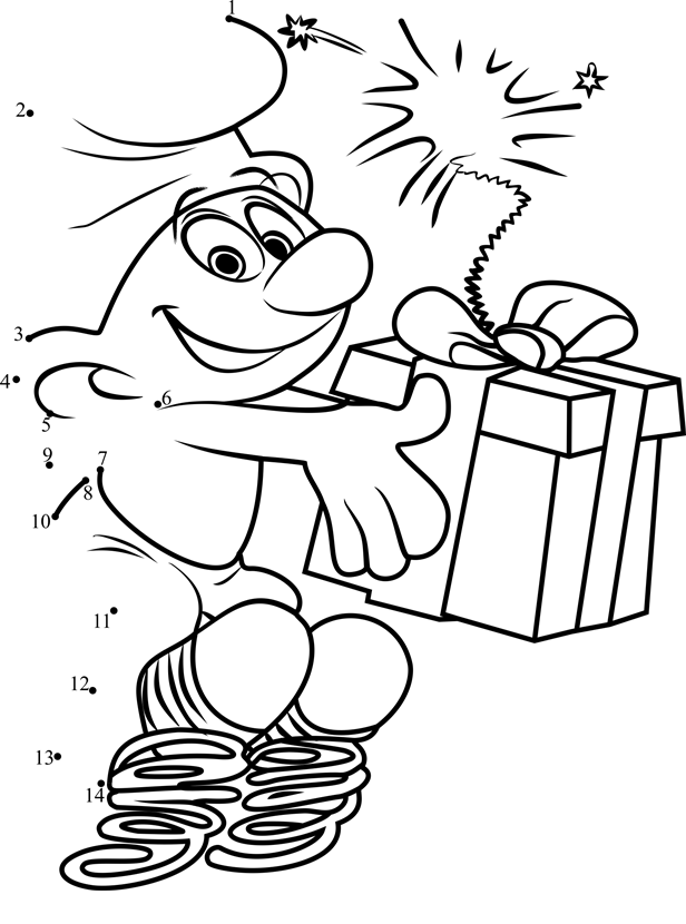 Jokey-Smurf-From-Smurfs---The-Lost-Village-Dot-To-Dot printable dot to dot worksheet