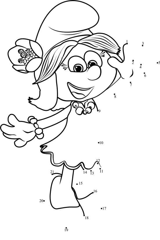 Smurfblossom-From-Smurfs---The-Lost-Village-Dot-To-Dot printable dot to dot worksheet