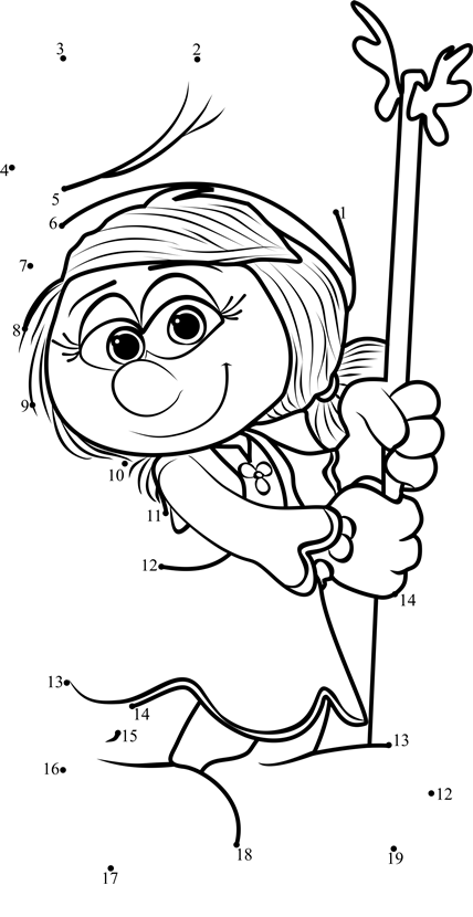 Smurfwillow-From-Smurfs---The-Lost-Village-Dot-To-Dot printable dot to dot worksheet