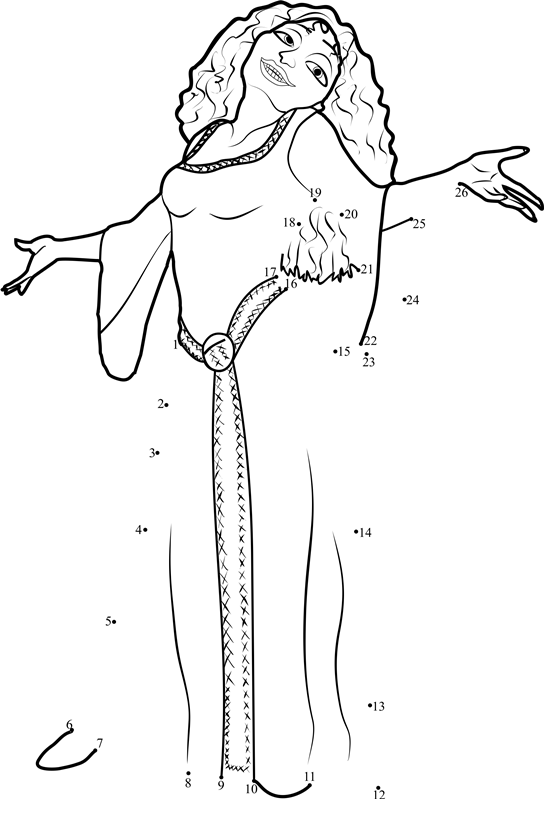 Mother-Gothel-Dot-To-Dot printable dot to dot worksheet