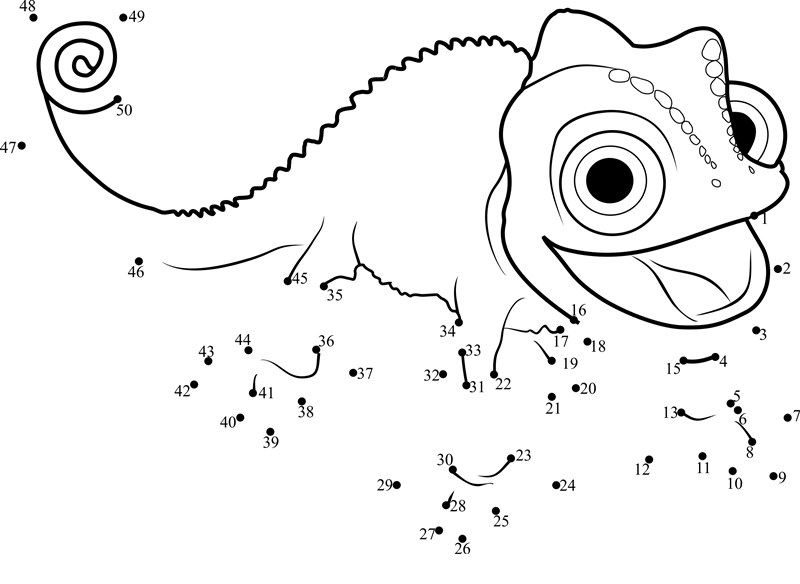 Pascal-The-Chameleon-Dot-To-Dot printable dot to dot worksheet