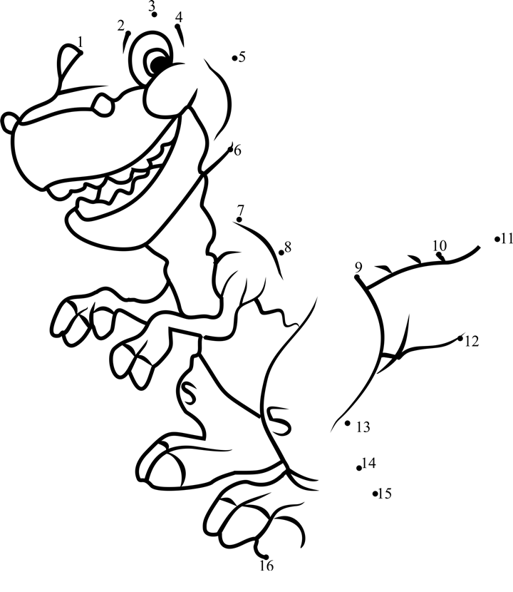 Chomper-From-The-Land-Before-Time-Dot-To-Dot printable dot to dot worksheet