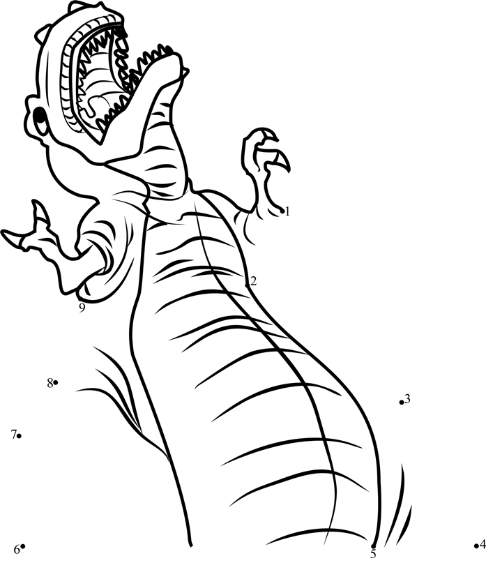 Sharptooth-From-The-Land-Before-Time-Dot-To-Dot printable dot to dot worksheet