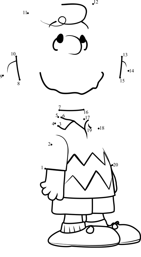 Charlie-Brown-From-The-Peanuts-Movie-Dot-To-Dot printable dot to dot worksheet