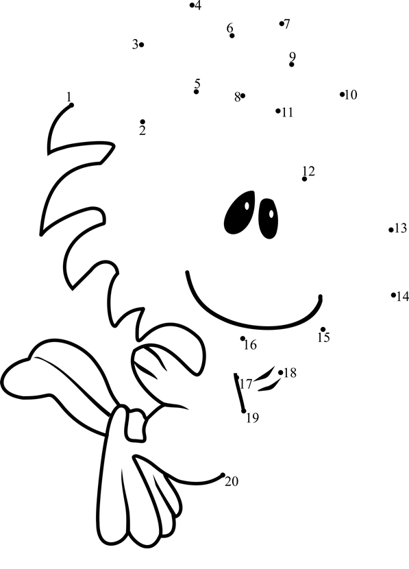 Woodstock-From-The-Peanuts-Movie-Dot-To-Dot printable dot to dot worksheet