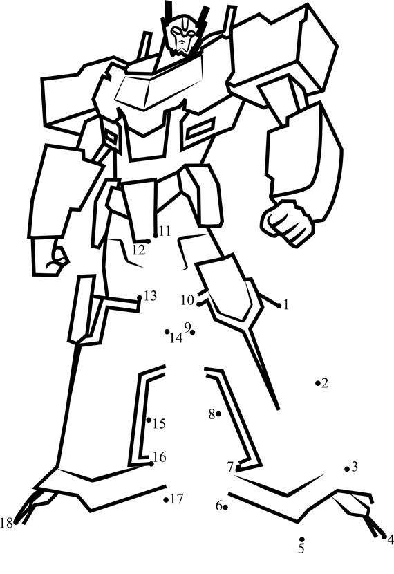 Optimus-Prime-From-Transformers-Dot-To-Dot dot to dot worksheets