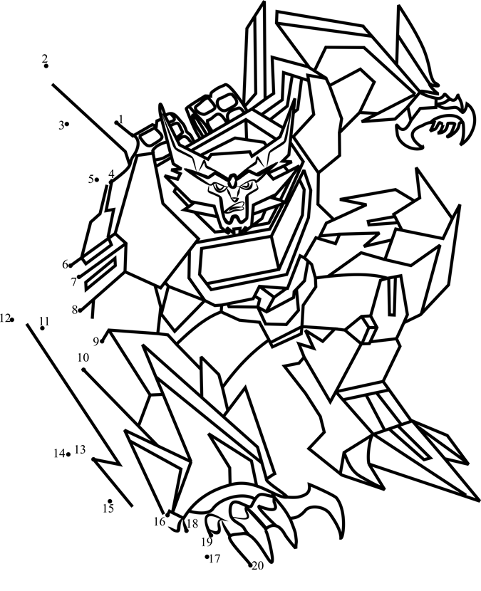 Steeljaw-From-Transformers-Dot-To-Dot dot to dot worksheets