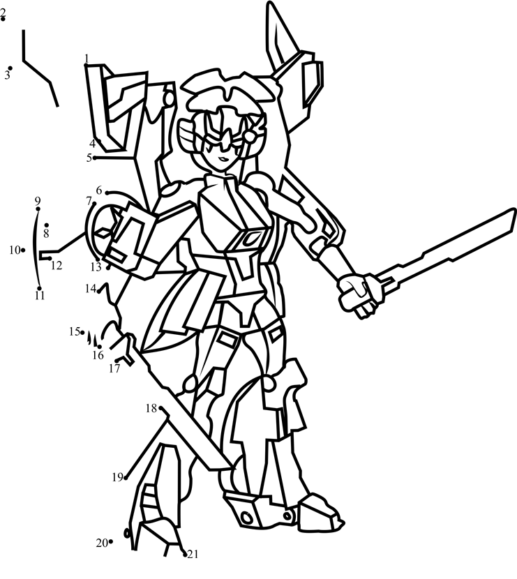 Windblade-From-Transformers-Dot-To-Dot printable dot to dot worksheet