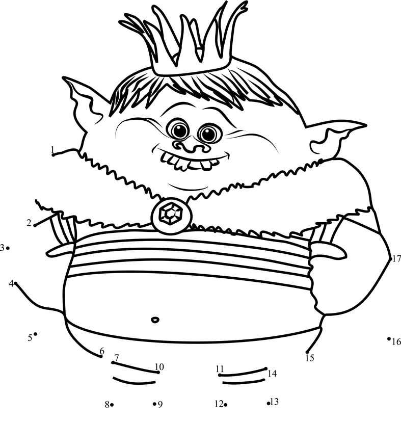 Prince-Gristle-In-Trolls-Dot-To-Dot dot to dot worksheets