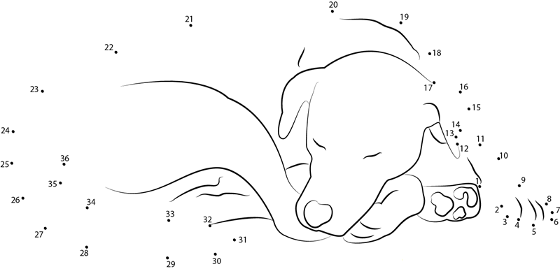 Let Sleeping Dogs dot to dot worksheets