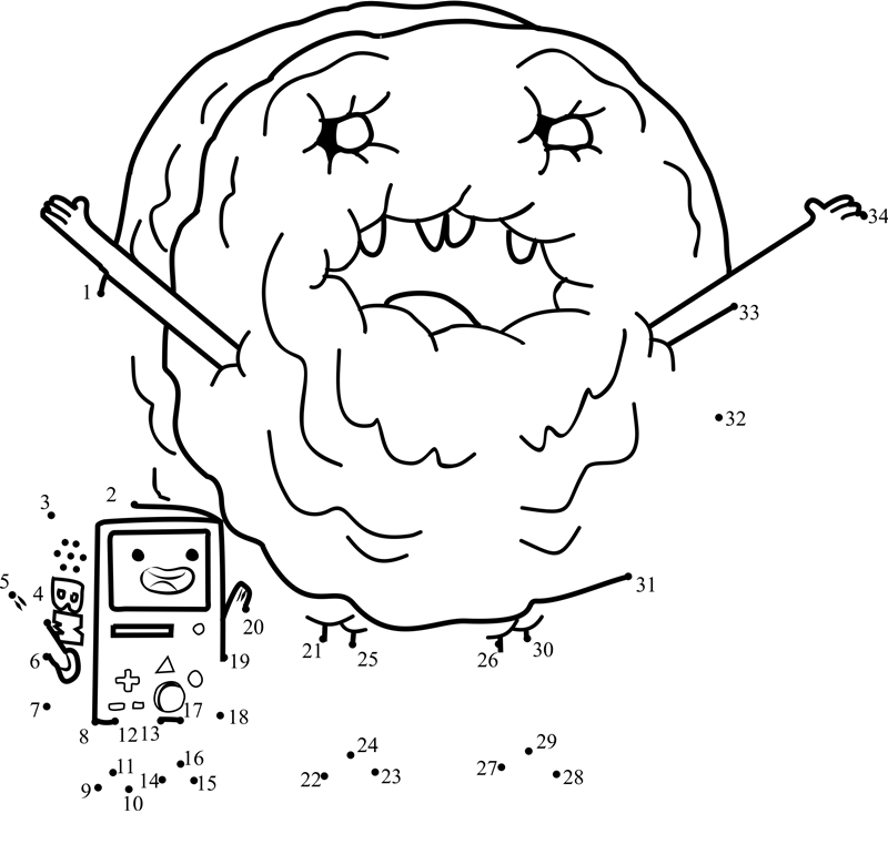 Cinnamon-Bun-And-Beemo-Dot-To-Dot dot to dot worksheet