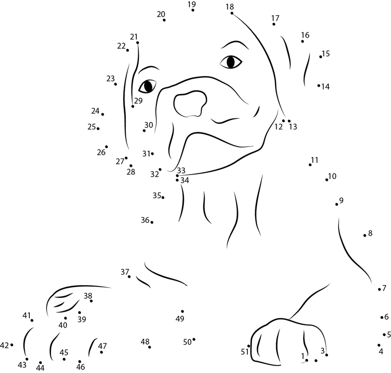 Nice Dog dot to dot worksheets