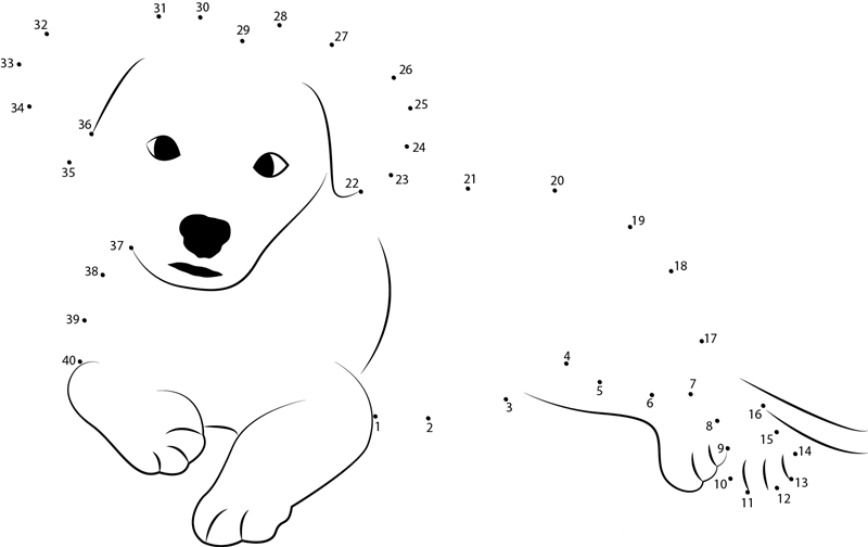 Nice Puppy dot to dot worksheets