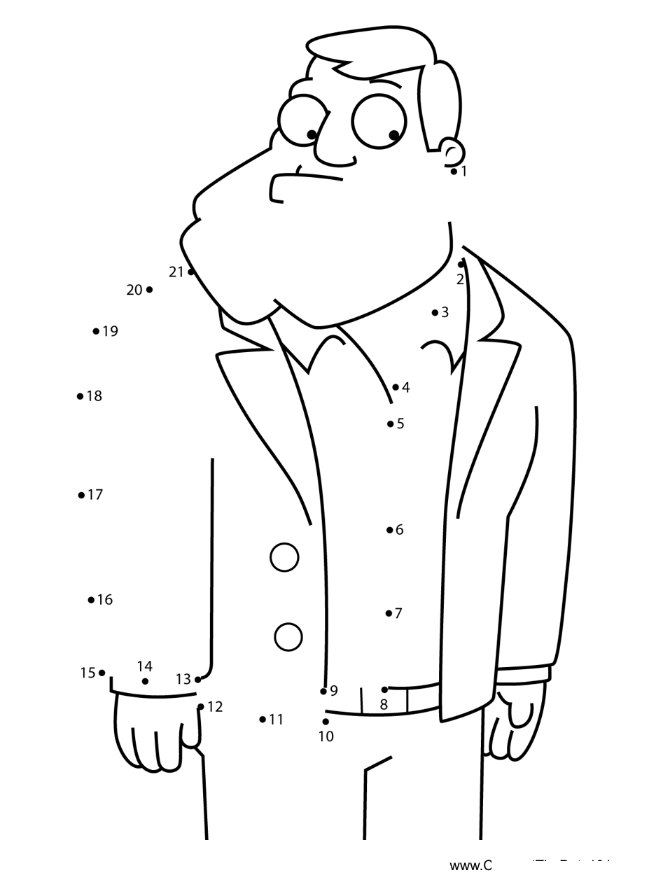 Bill-American-Dad dot to dot worksheets