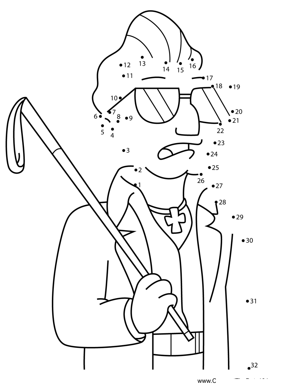 Blind-Jimmy-American-Dad dot to dot worksheets