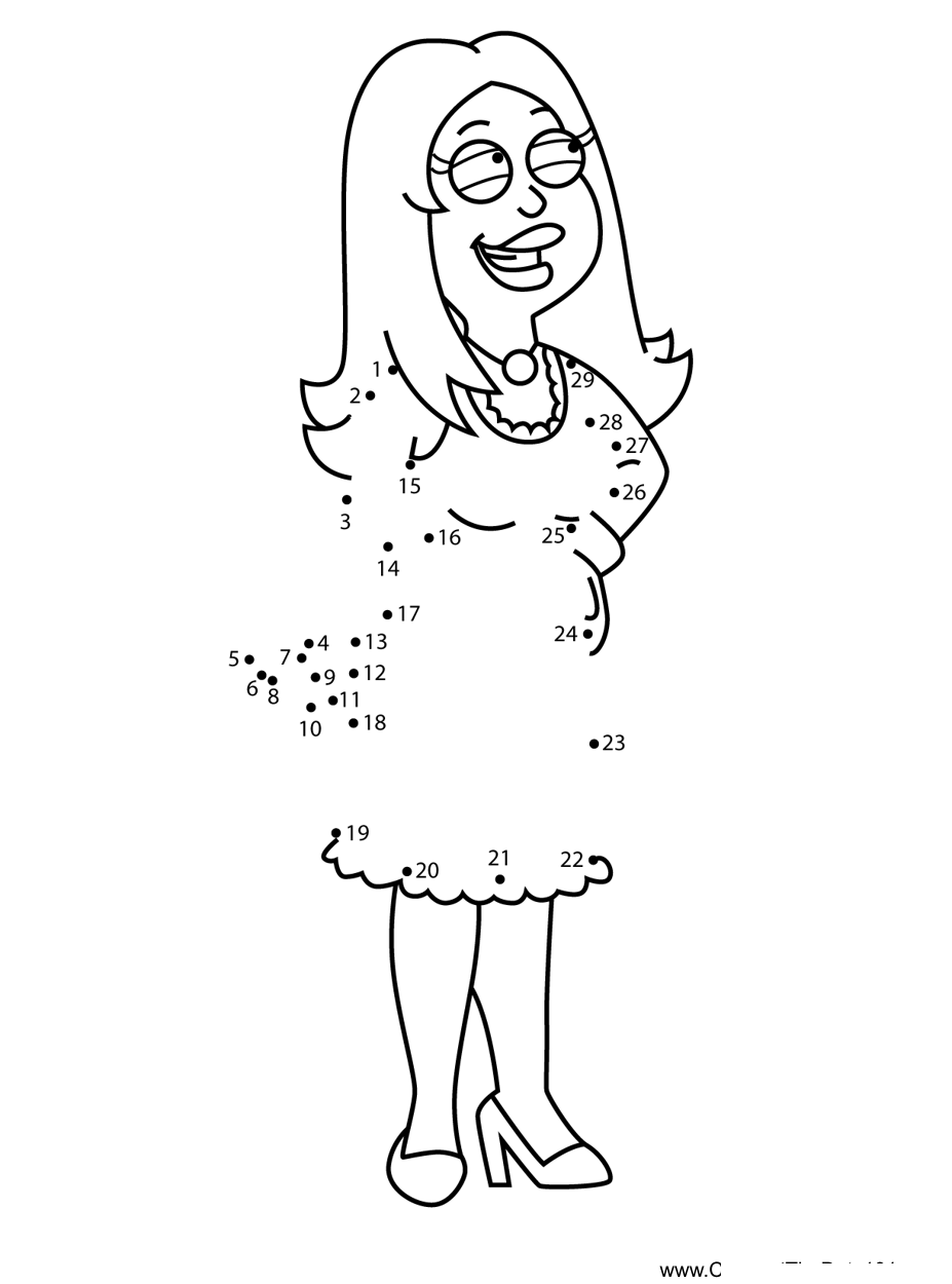 Francine-Smith-American-Dad dot to dot worksheets