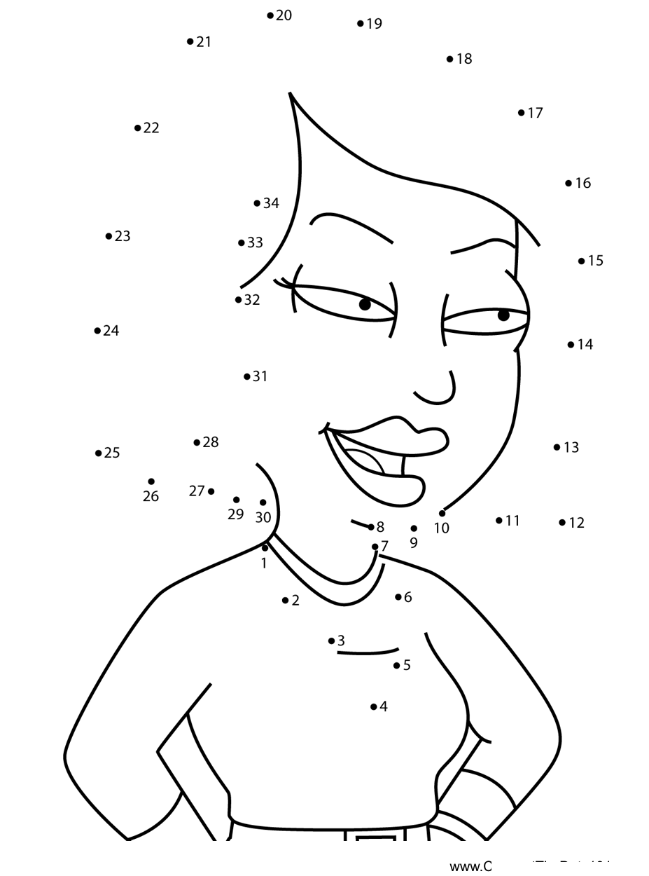 Hiko-Yoshida-American-Dad printable dot to dot worksheet