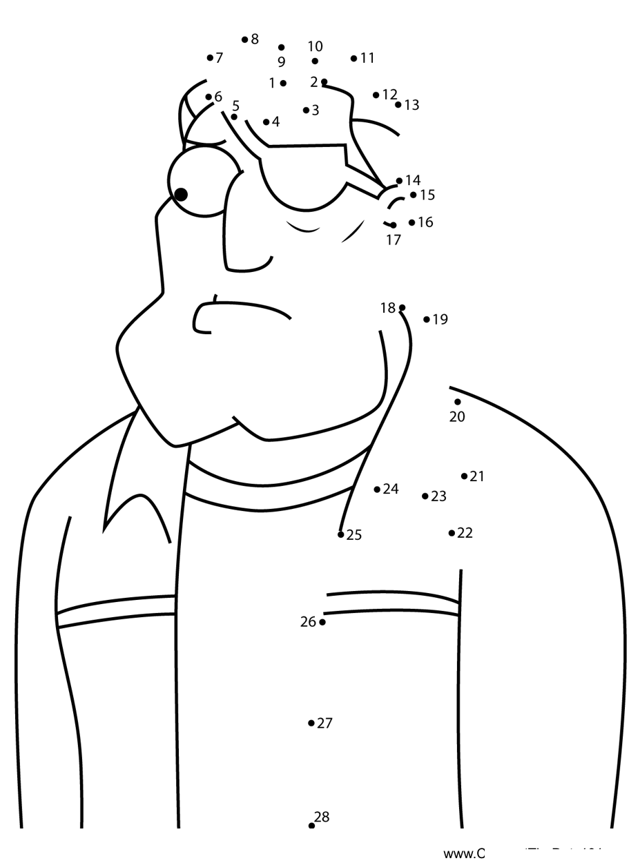 Jack-Smith-American-Dad printable dot to dot worksheet