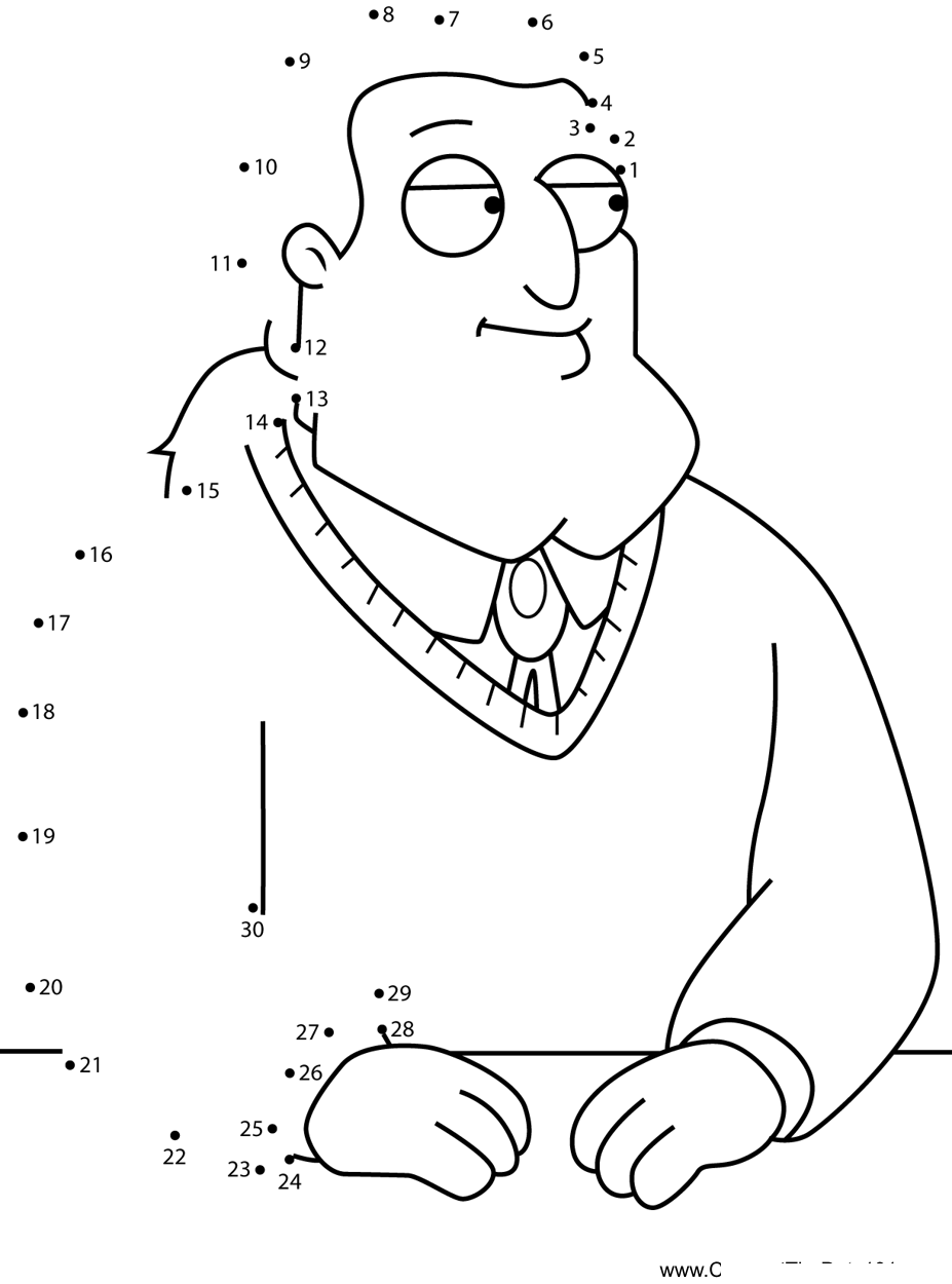 Rusty-Smith-American-Dad printable dot to dot worksheet