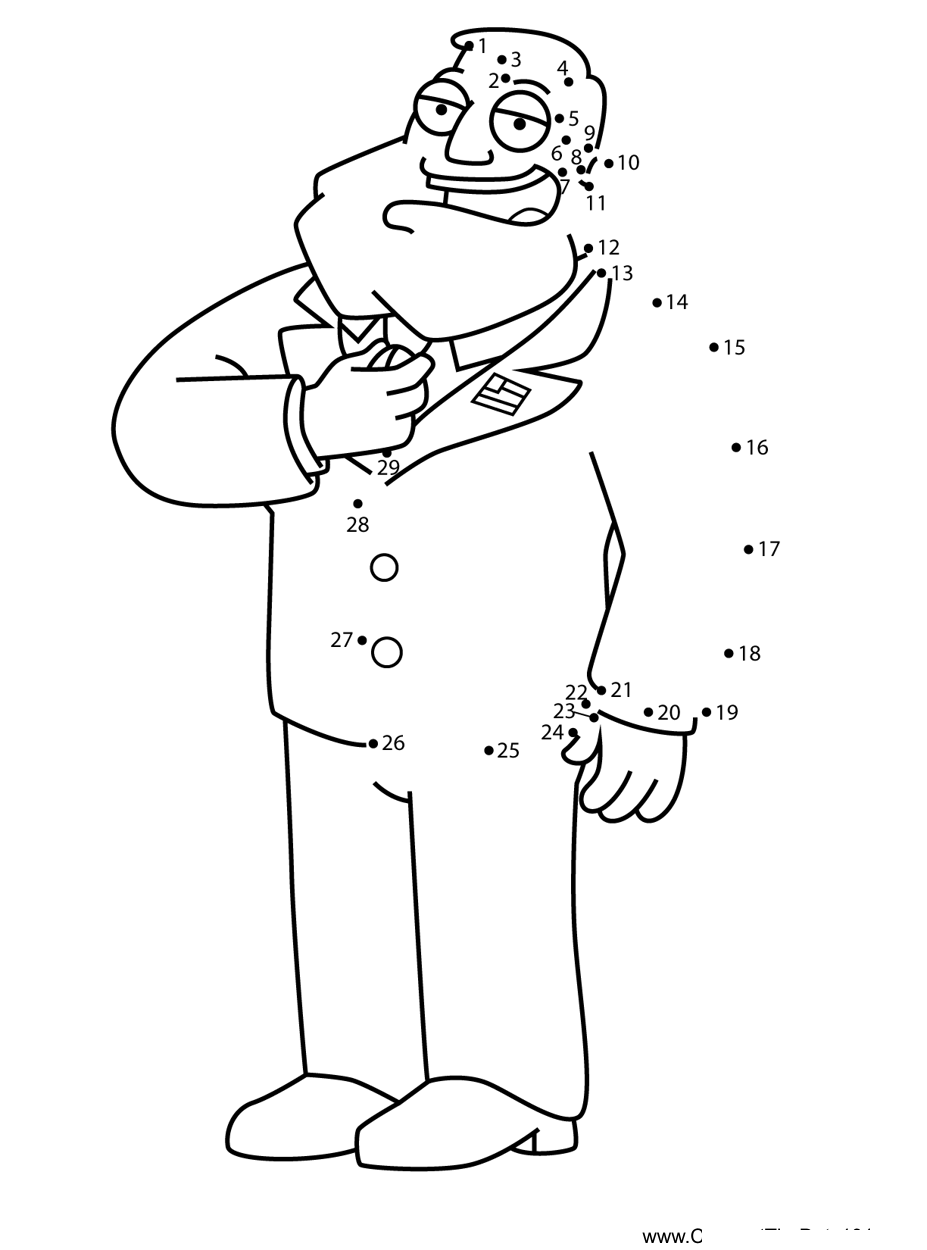 Stan-Smith-American-Dad printable dot to dot worksheet