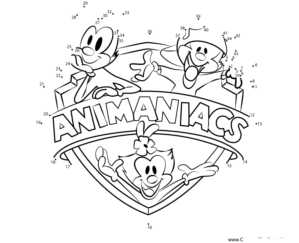 Animaniacs-Logo-Animaniacs printable dot to dot worksheet