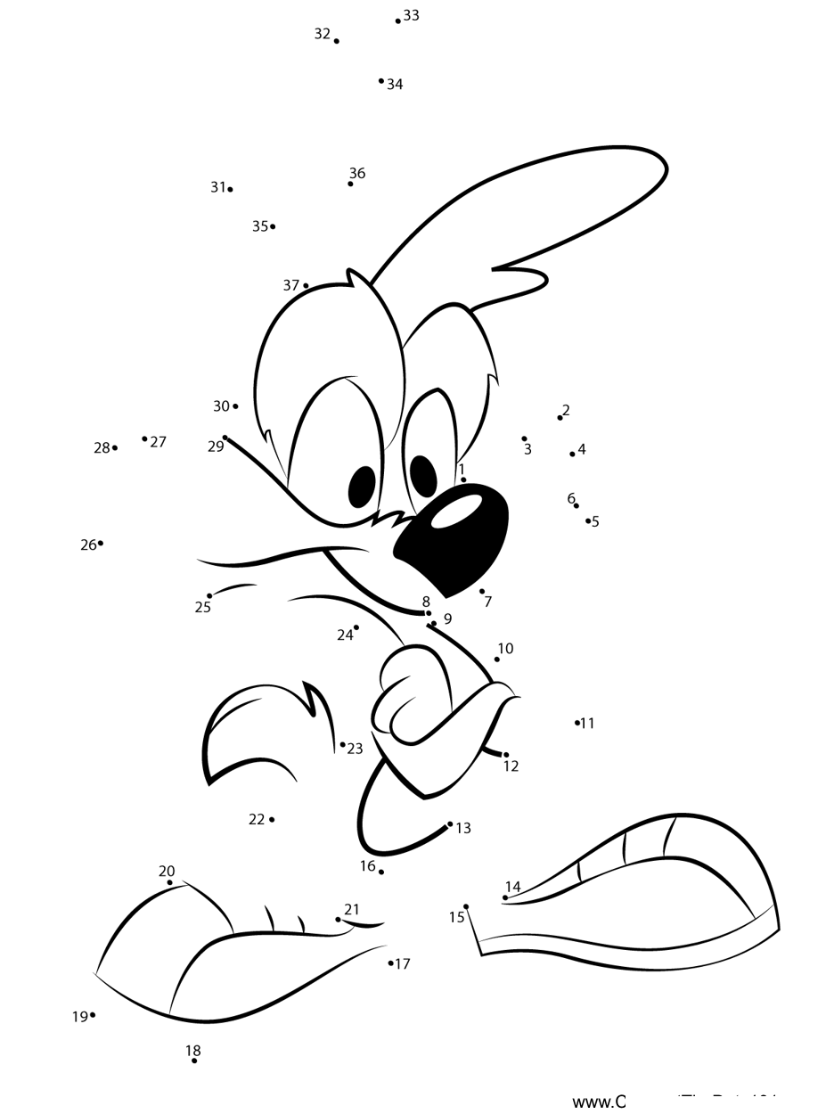 Calamity-Coyote-Animaniacs dot to dot worksheets