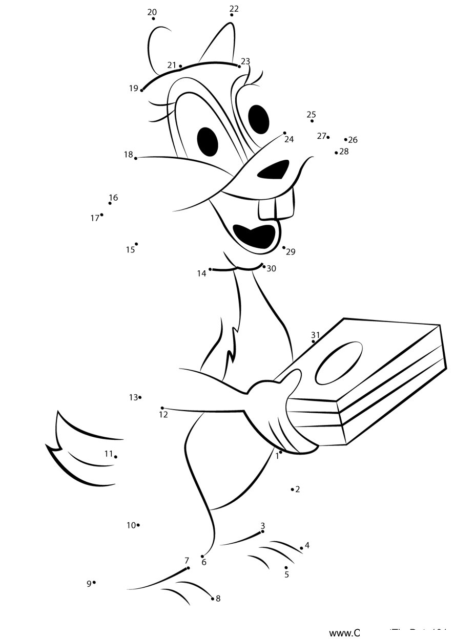 Candie-Chipmunk-Animaniacs dot to dot worksheets