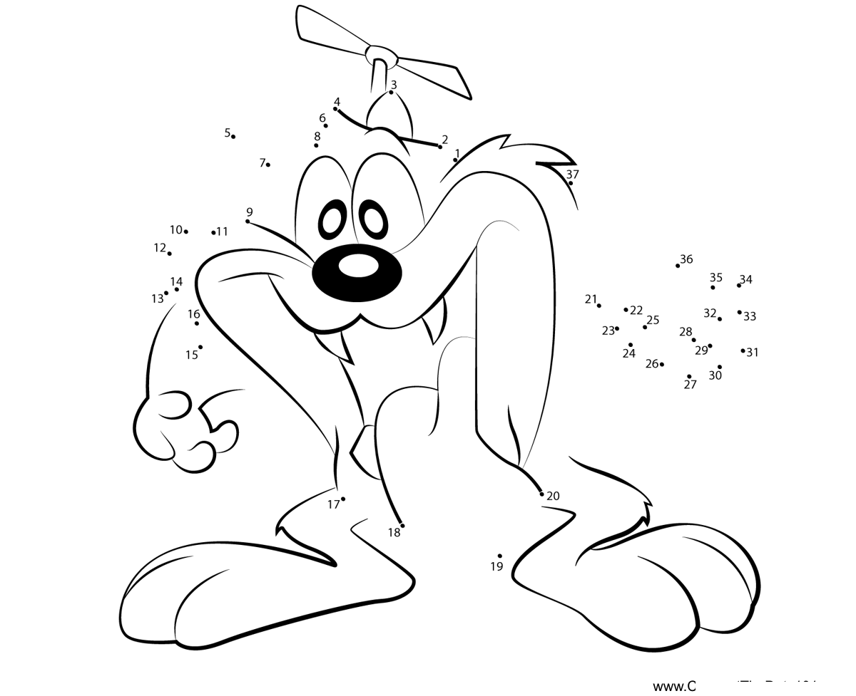 Dizzy-Devil-Animaniacs printable dot to dot worksheet