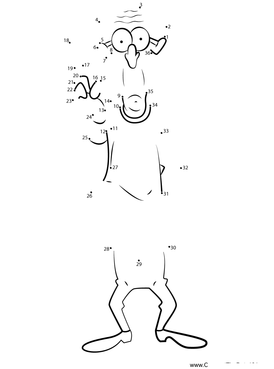 Dr-Otto-Scratchansniff-Animaniacs printable dot to dot worksheet