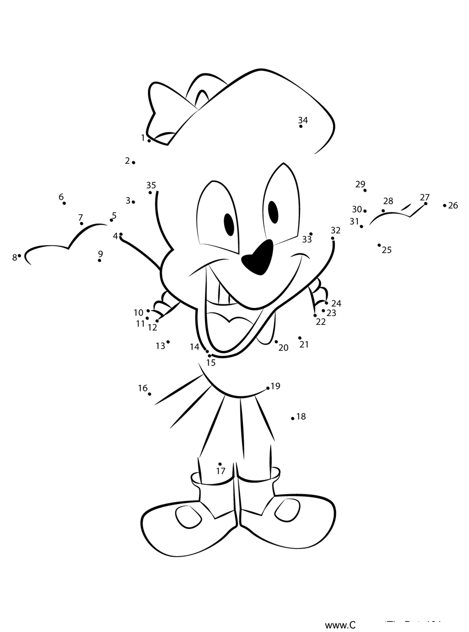 Elmyra-Duff-Animaniacs printable dot to dot worksheet