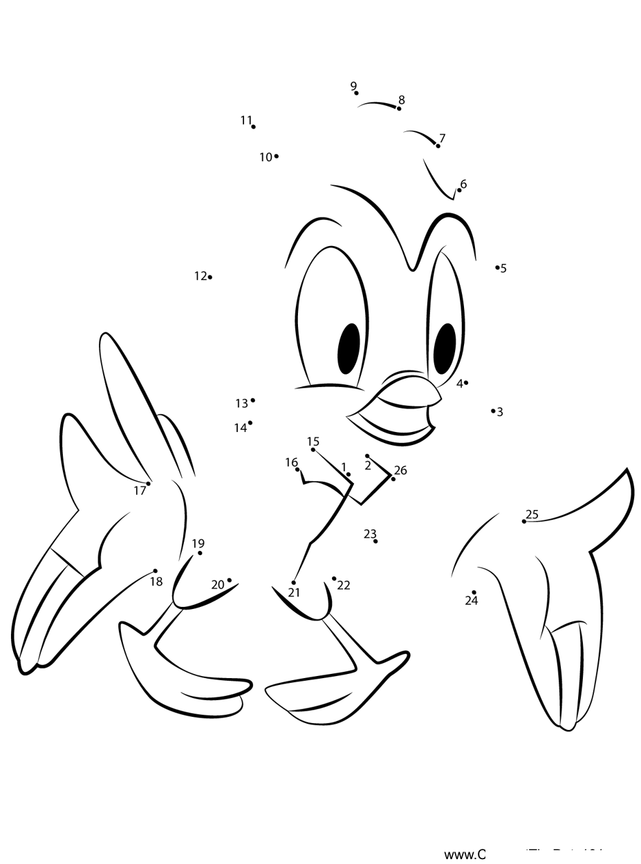 Little-Blue-Bird-Animaniacs printable dot to dot worksheet