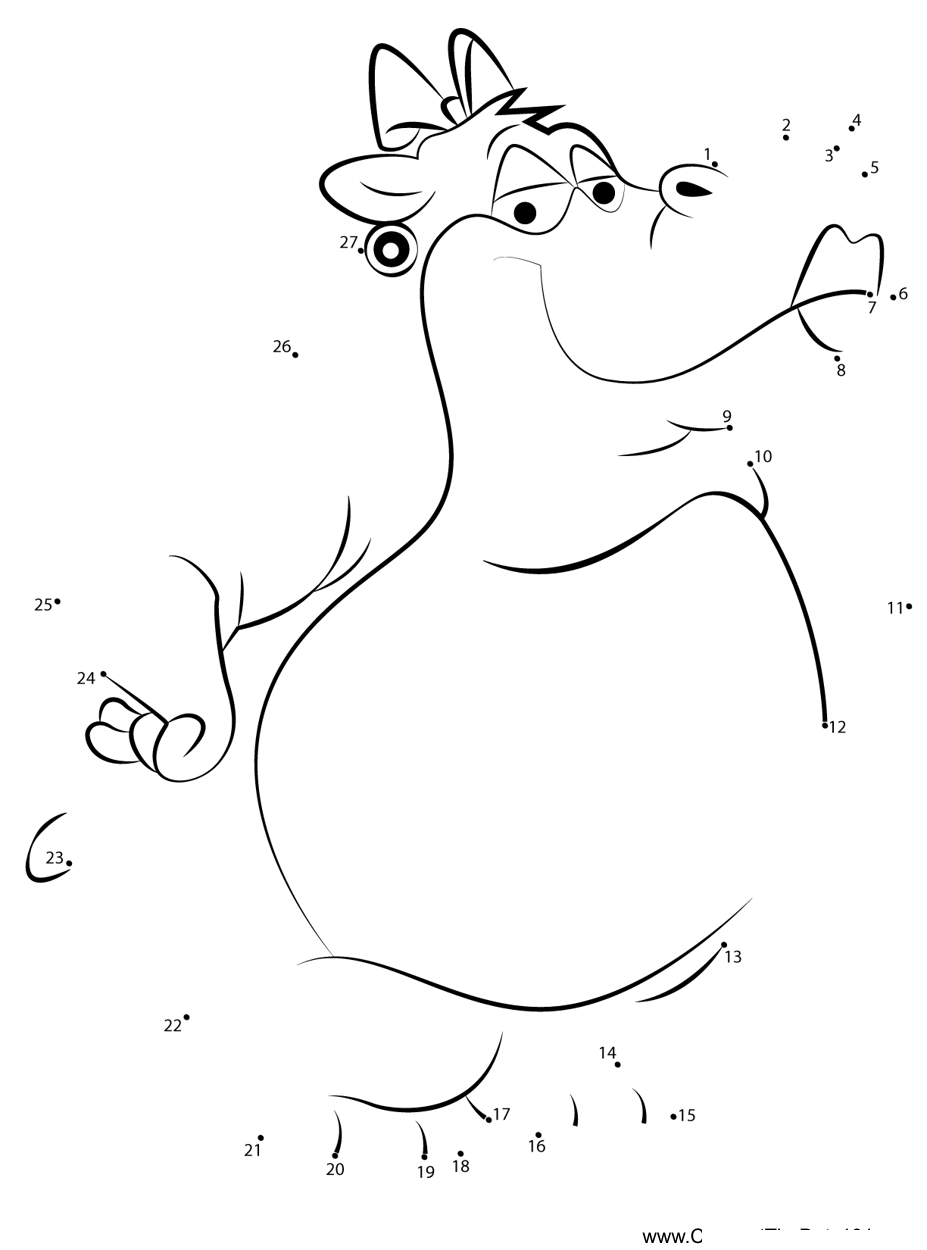 Marita-Hippo-Animaniacs printable dot to dot worksheet