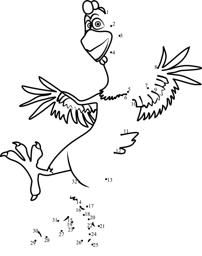 Peck-From-Back-At-The-Barnyard-Dot-To-Dot printable dot to dot worksheet