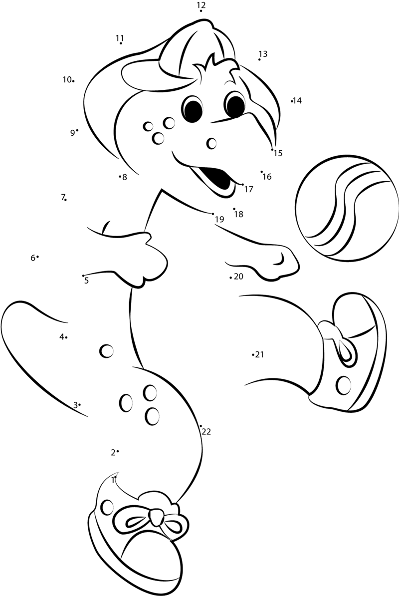 Bj-Playing-Ball-Dot-To-Dot printable dot to dot worksheet