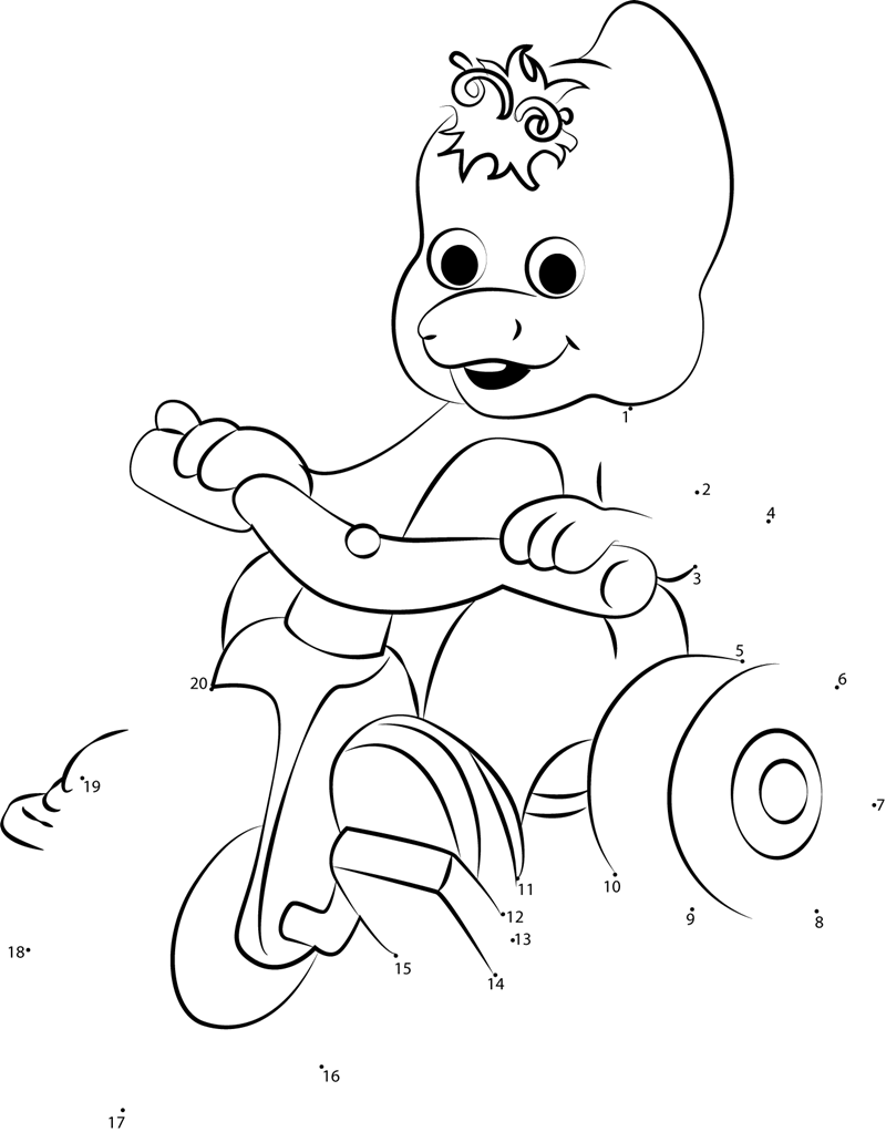 Riff-Playing-Bicycle-Dot-To-Dot printable dot to dot worksheet