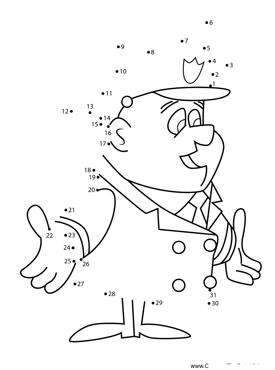 Chief-Of-Police-Batfink printable dot to dot worksheet