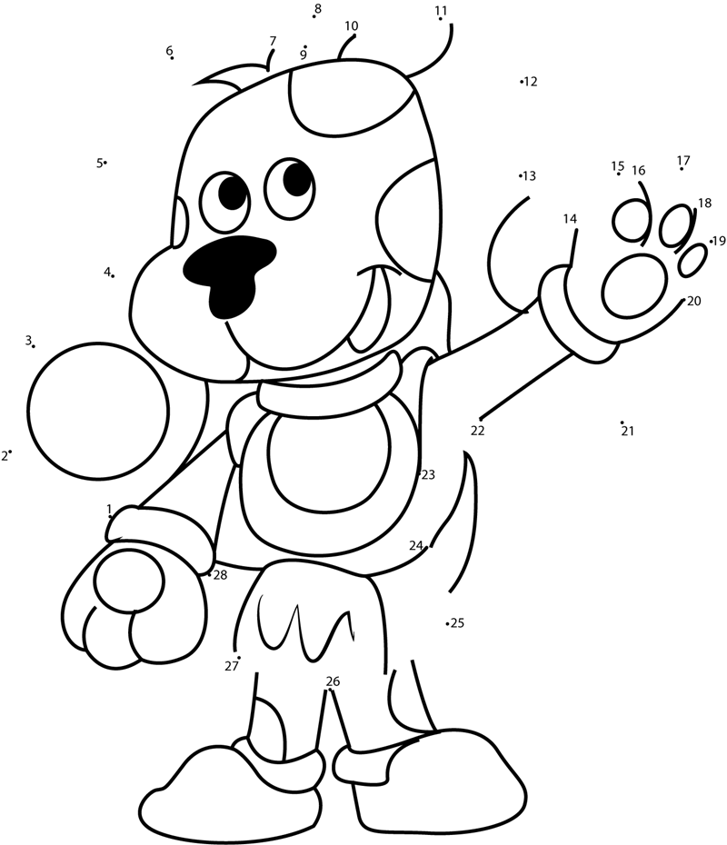 Standing-Blues-Clues-Dot-To-Dot printable dot to dot worksheet