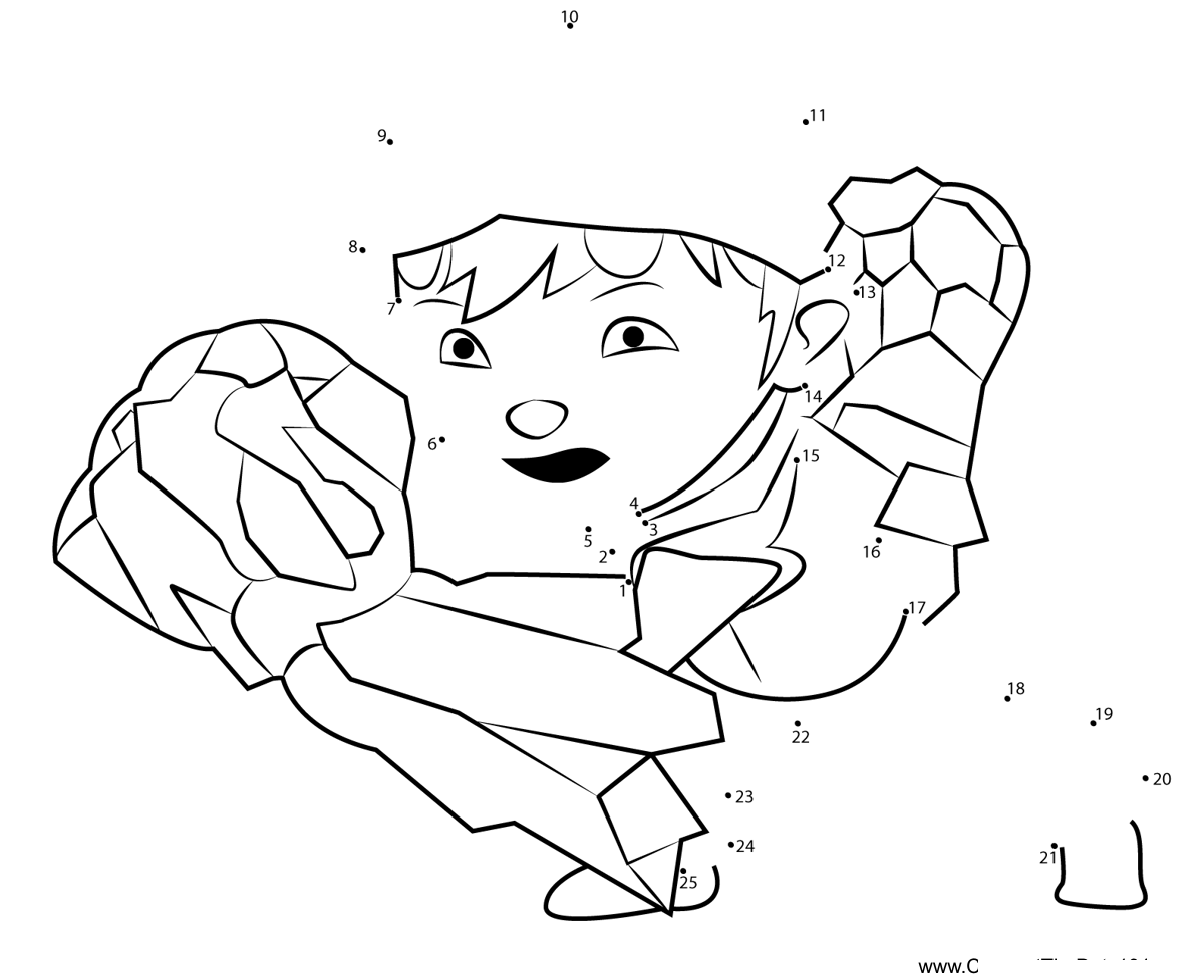 Boboiboy-Earth-Boboiboy printable dot to dot worksheet