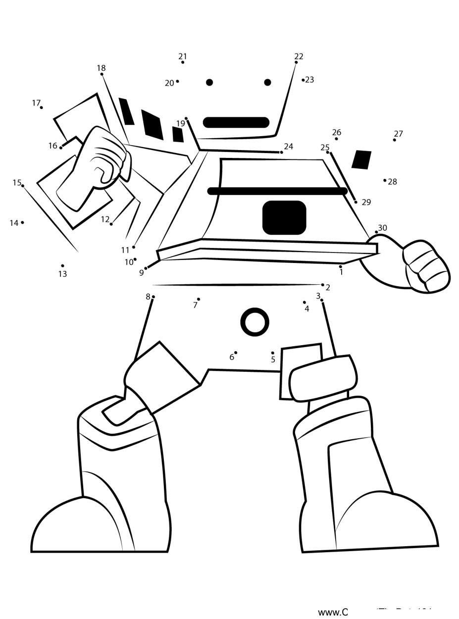 Sampahbot-Boboiboy printable dot to dot worksheet