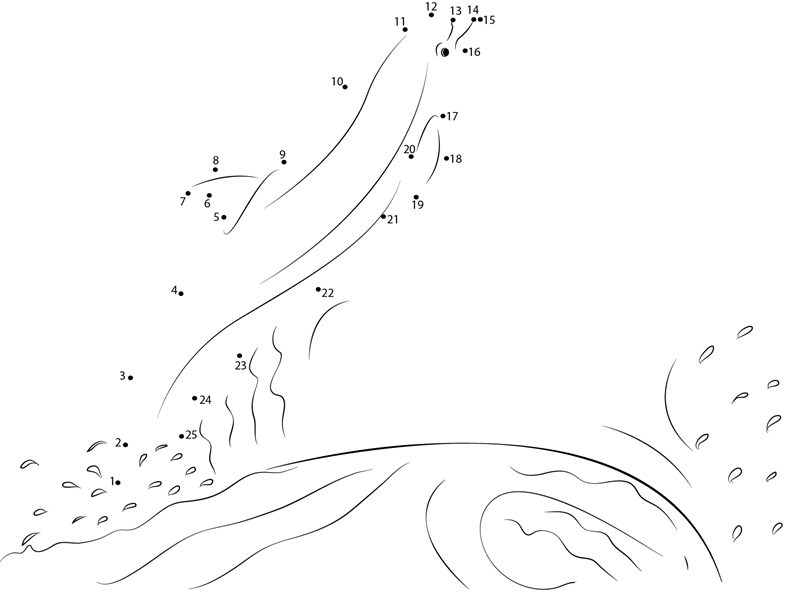 Dolphin Jumping Out Of The Water printable dot to dot worksheet