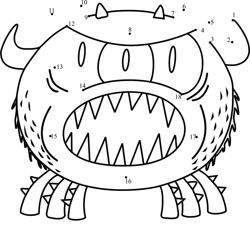 Cave-Monsters-From-Breadwinners-Dot-To-Dot printable dot to dot worksheet